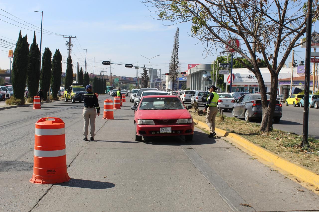 Fotografía del retén instalado